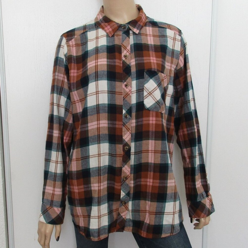 SONOMA Top Size XL Plaid Button Down Flannel Shirt